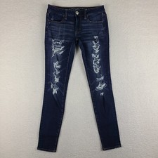 American Eagle Jeans Womens 4 Blue Jegging 360 Super Stretch Dark Wash Denim