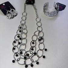 Paparazzi Jewelry Lot Bracelet, Earrings, Necklace, Downtown Girl, Modern, Chic