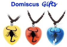 NEW! Real Insect BLACK SCORPION Heart Shaped Pendant NECKLACE Fashion Jewelry