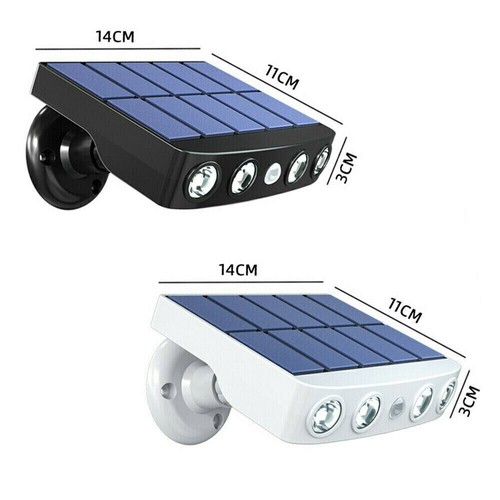 Solarleuchten 4LEDs Wandlampen Zaunleuchte Lichtsensor Außen Dachrinnen Lampen - Picture 5 of 16