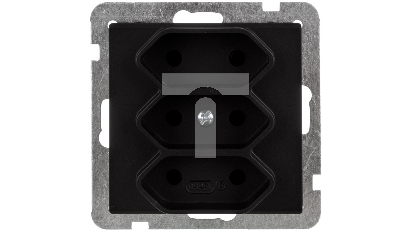 SONATA Triple socket b/u 2.5A EURO black metallic GP-3R/m/33 /T2UK