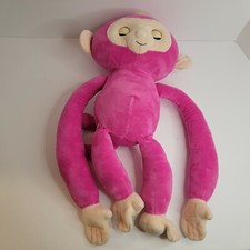 Fingerlings pink Hugs Wowee Monkey Long Arms plush toy talks interactive 17"