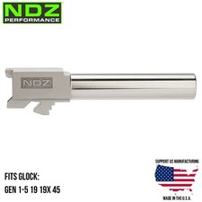 NDZ Glock 19 19X 45 Gen 1-5 4" Stainless Steel Barrel Match Grade Drop In