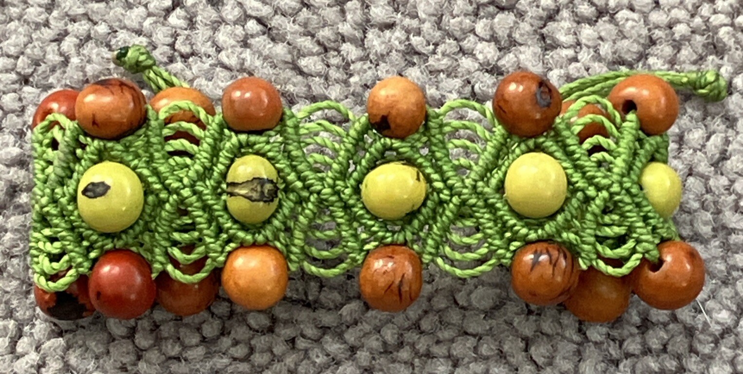 HANDMADE MINI MACRAME TYPE BEADED ADJUSTABLE BRAC… - image 1