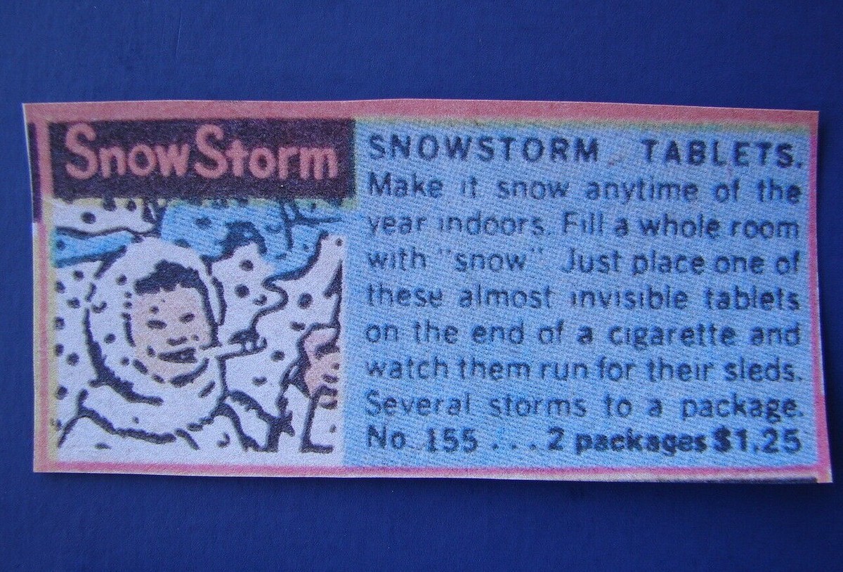 cigarette snowstorm tablets 1970's Cigarette Snow Storm Tablets FULL DISPLAY CARD Mail Order West  Germany