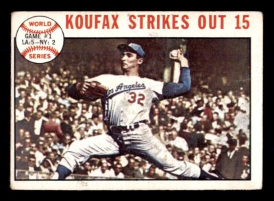 1964 Topps Baseball #136 World Series Game 1 (Koufax Strikes Out 15) VG *e2
