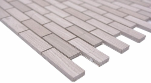 Selbstklebende Mosaikfliesen Wood Grau Verbund Natursteinmosaik | 1 Matte - Picture 6 of 7