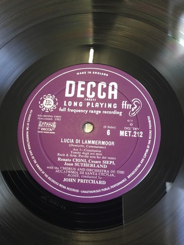 Joan Sutherland-Lucia DI Lammermoor 1961 Decca 3 LP + Booklet UK Press - Picture 9 of 15
