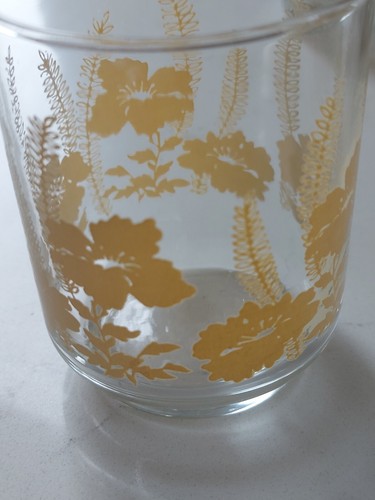 3x Flower & Fern Glasses Neutral Vintage 1970s Small Low Ball Retro - Picture 9 of 15