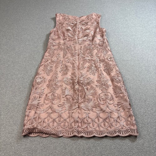 Vince Camuto Dress Woman 8 Pink Floral Embroidered Fairy Lined Sheer Party Dance - Picture 2 of 9
