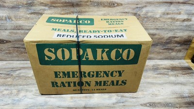 Sopakco Emergency Ration Meals Sealed Case Of 14 Reduced Sodium Meals 6/22