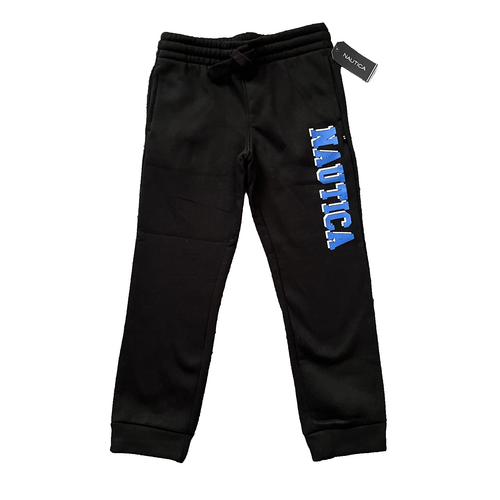 Nautica Little Boys Sweatpants Size L (6) Jogger Pants Black NWT (MSRP$34.50)
