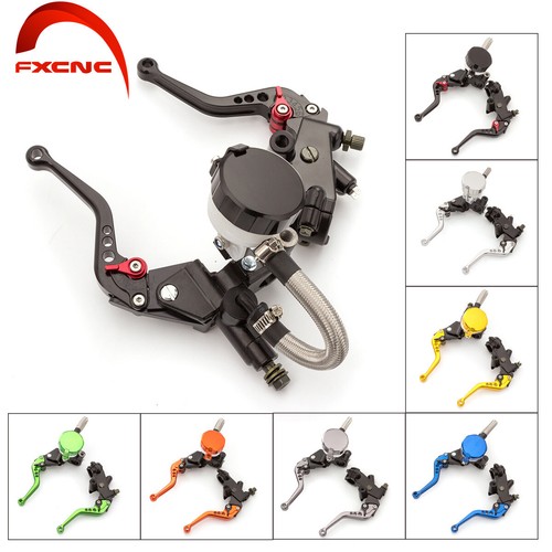 Universal CNC Motorcycle Clutch Brake Levers Master Cylinder Kit Reservoir - Picture 9 of 17