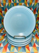 NEW SET 4 FIESTAWARE 10.5" SKY BLUE DINNER PLATES FIESTA FREE SHIPPING