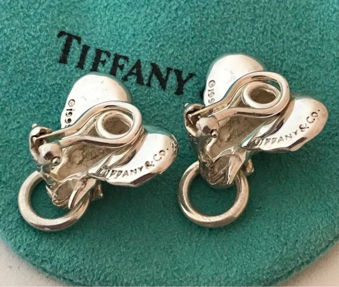 Tiffany & Co. Elefant Sterling Silber Ohrringe Vintage ohne Box X7