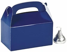 Mini Blue Favor Boxes - 6 Count