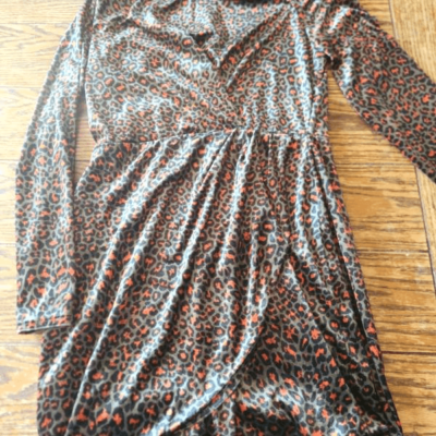 Black Halo Printed Briar Mini Dress in olive feline sz 10 | eBay