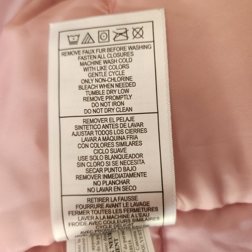 DKNY Girl's Winter Coat Dusty Rose Pink Removable Full Zip Hooded LARGE 14/16 - Picture 13 of 15