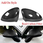 2x For Porsche 9Y1 Cayenne 2018-2023 Real Carbon Fiber Mirror Cover Caps Add On