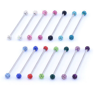 RAINBOW Industrial Scaffold Barbell Ear Piercing Bar Surgical Steel With CONES