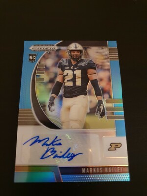Markus Bailey 2020 Prizm Draft Picks Football Auto Card /30 NFL Purdue/Bengals