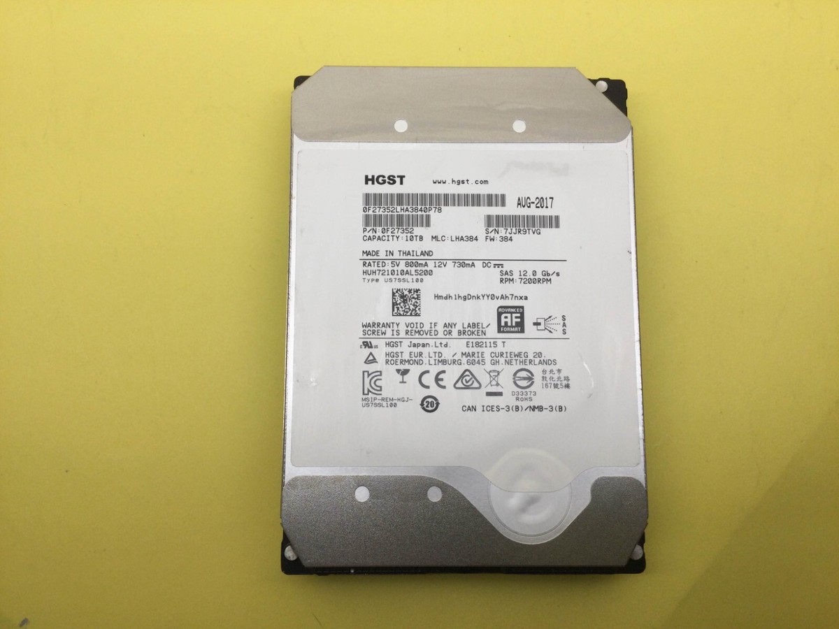 HGST HUH721010ALE600 10TB HDD 動作確認済み Amazon.com: HGST Ultrastar He10 | HUH721010ALE600 | 0F27604 | 10TB