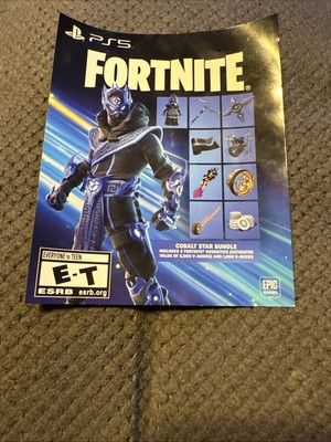 Authentic Fortnite Cobalt Star Bundle + 1000 V - Bucks PS5 Code - (UNSCRATCHED)