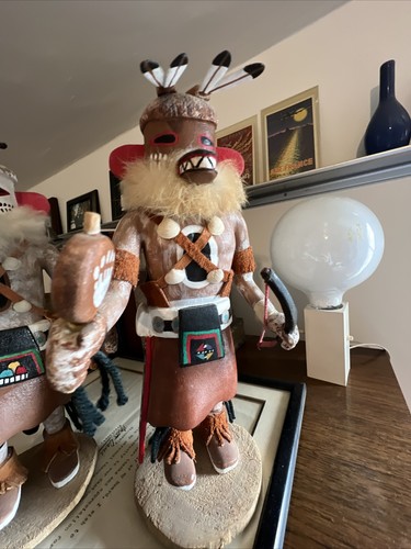 Pair Hopi Honall Kachina Dolls by Willis Kewanwytewa - Brown Bear White Bear - Bild 17 von 24