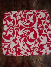 Pottery Barn EURO Garden Gate Red White Linen Blend Pillow Sham 26"