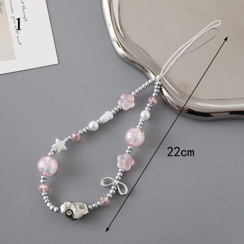 Bracelet nœud accessoires téléphone sangle perles porte-clés portable chaîne téléphone - Photo 7 sur 15