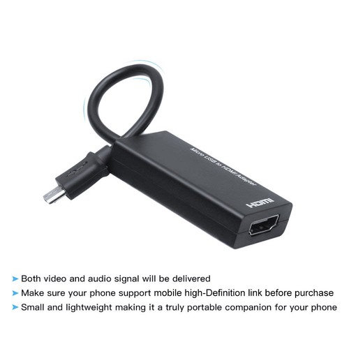 MHL Micro USB 2.0 to HDMI Adapter Cable for Android Phone Smartphone Tablet TV - Photo 8 sur 12