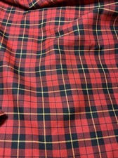 Red Black Yellow Scottish Tartan Plaid Fabric 33"L x 60"W NEW Suiting Gabardine
