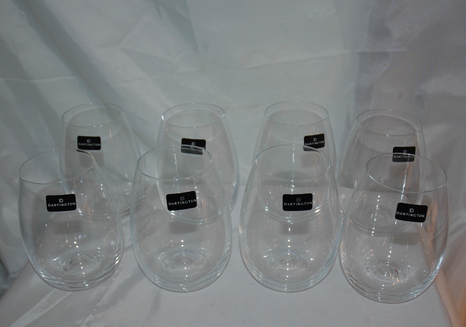 Set of 8 Dartington Stemless Wine Glasses eBay