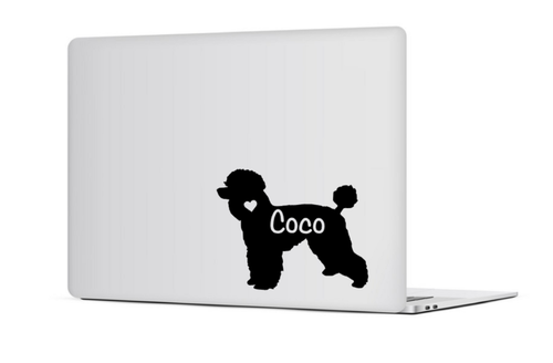 Poodle Sticker Vinyl Car Decal Custom Name Dog Poodle silhouette 12x15cm / 5x6" - Picture 6 of 6