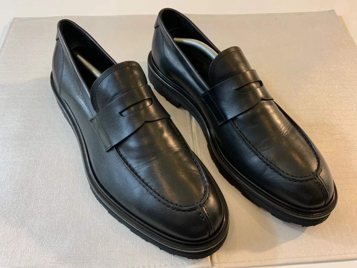 Good Man Brand Mens Lexington Black Leather Penny Loafers Size 11