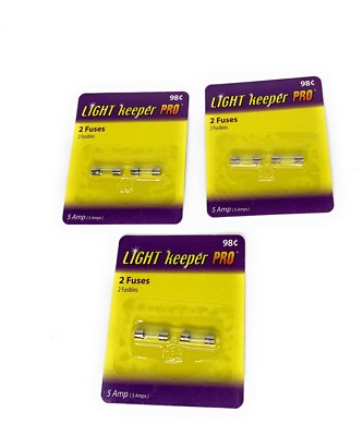 Light Keeper Pro - 3 Packs of 2 Christmas Light String Fuses - 5 Amp