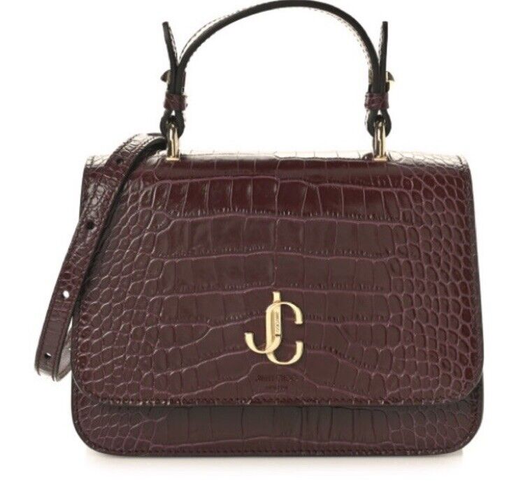 Jimmy Choo Varenne Bag Croc Embossed Leather Handbag Jimmy Choo Varenne Bag Croc Embossed Leather Handbag