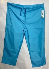 ADAR MEDICAL WORK SKY TURQUOISE BLUE SCRUB PANTS SIZE L