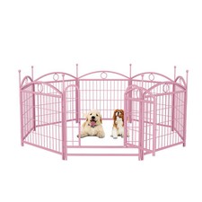 Dog Playpen Indoor 24 inch 8 Panels Metal Dog Pen Pet Dog Fence Outdoor Exercis