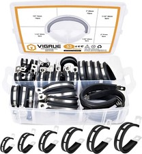 VIGRUE 53 pcs Cable Hose Clamps Kit, Stainless Steel Rubber Cushion Pipe Clamps