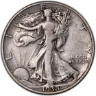 1938-D Very Fine Walking Liberty Silver Half Dollar 50c Denver VF+ Silver Coin