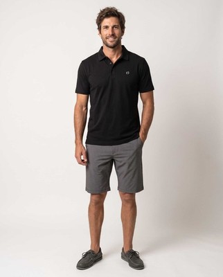 Hang Ten Men s Shorts Hybrid lightweight Quick dry Gray Black stripe NWT size 32