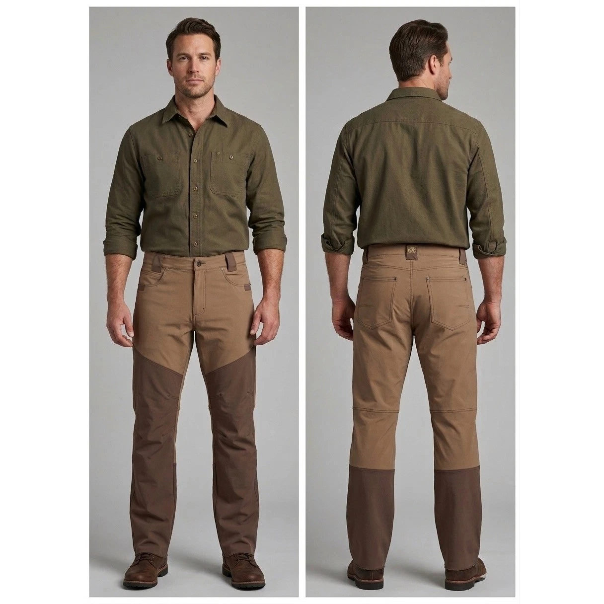 Gordy & Sons Outfitters Mens G&S Brush Pants Brown Two-Tone Field Hunting 36x36