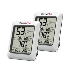 TempPro TP50 2 Pieces Digital Hygrometer Indoor Thermometer Room Thermometer ...