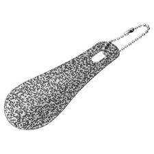 Metal Shoe Horn 3.9" Portable Shoe Horn with Chain Silver Black