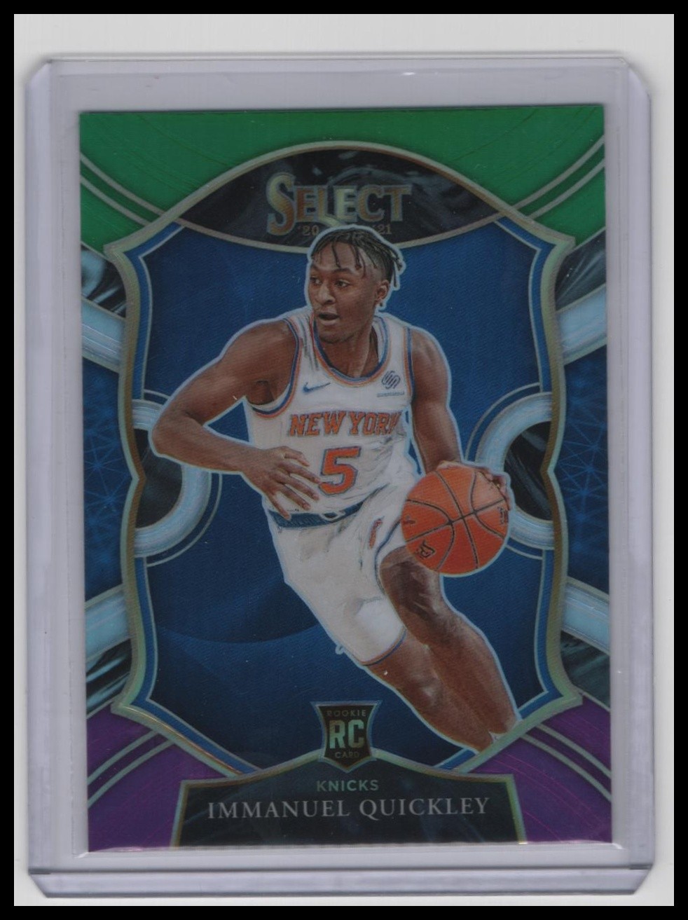2020-21 Panini Select #85 Immanuel Quickley Green White Purple