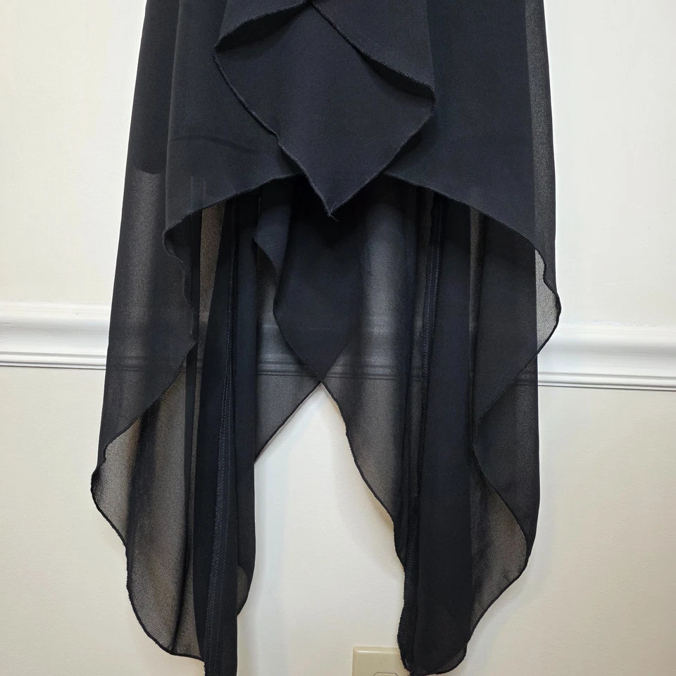 Vestido De Colección Y2K Teeze Me Pañuelo Dobladillo Talla 12/13 Negro Transparente Formal Hoco Fairy Foto 4 de 4