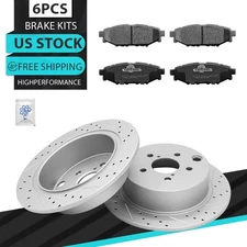 10.79 inch Rear Drilled Rotors and Brake Pads for Forester Impreza XV Crosstrek