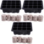 3 Sets Starter Tray with Lid Greenhouse Box 12 Cell Tray with Starter Block for