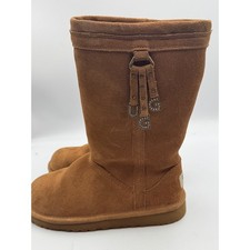 UGG Australia Kids 1005396K Chestnut Suede Tall Charm Boots Size 2 Kids